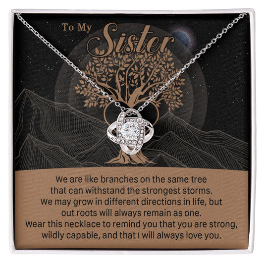547A To My Sister, Strong Roots Heart Pendant Necklace Gift for Sister Birthday, Xmas