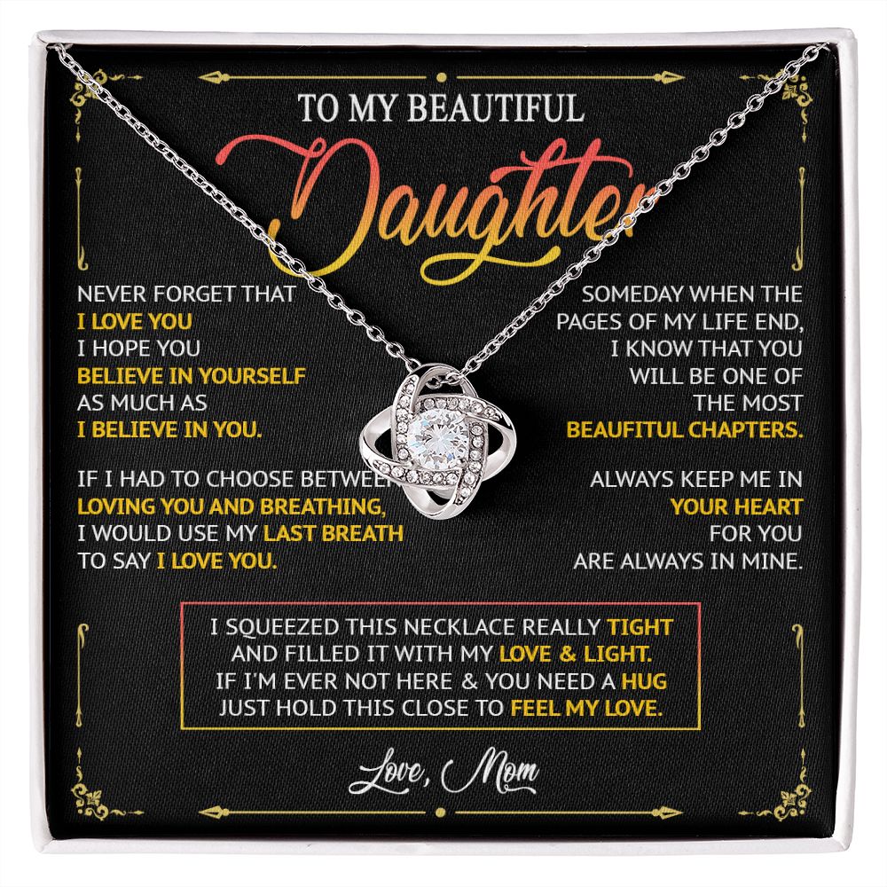 582A To My Daughter Necklace, Birthday Gift For Daughter From Mom, Women Jewelry Gift