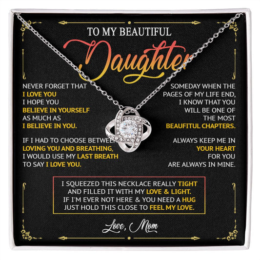 582A To My Daughter Necklace, Birthday Gift For Daughter From Mom, Women Jewelry Gift