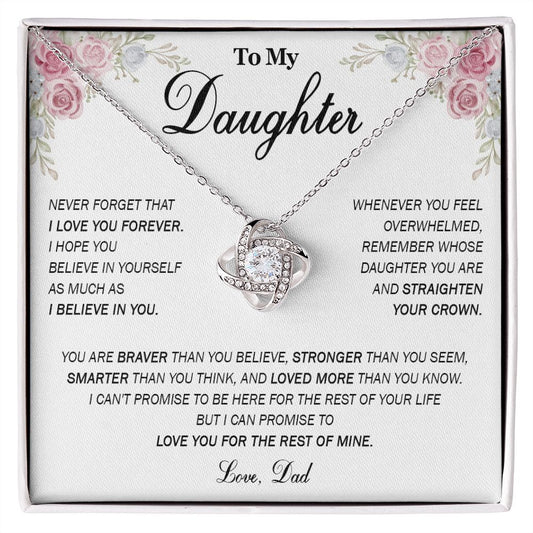 590A To My Daughter Necklace, Daughter Gift From Dad, Mom, Daughter Father Necklace