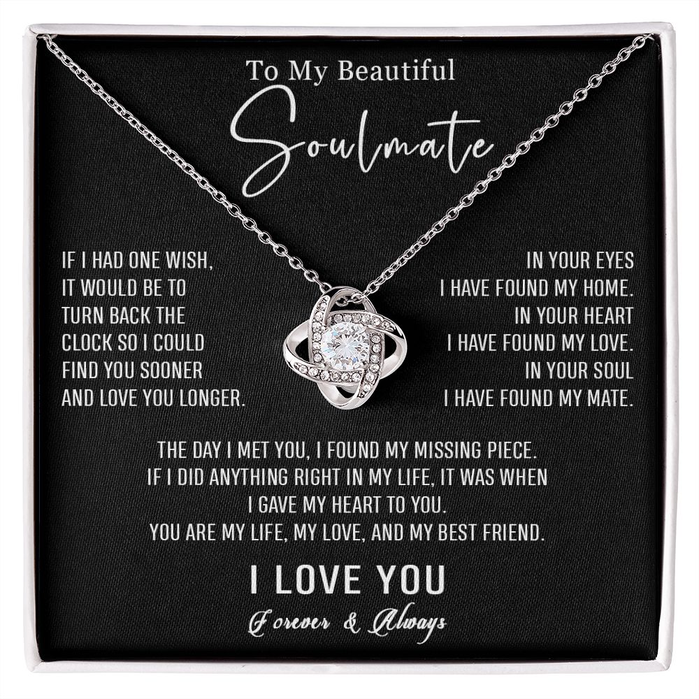 561A To my Soulmate Necklace, Wife Birthday Gifts, Love Gifts for Wife Girlfriend
