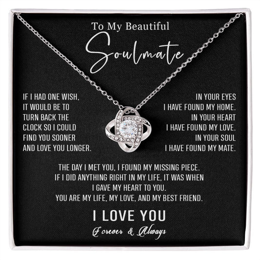 561A To my Soulmate Necklace, Wife Birthday Gifts, Love Gifts for Wife Girlfriend