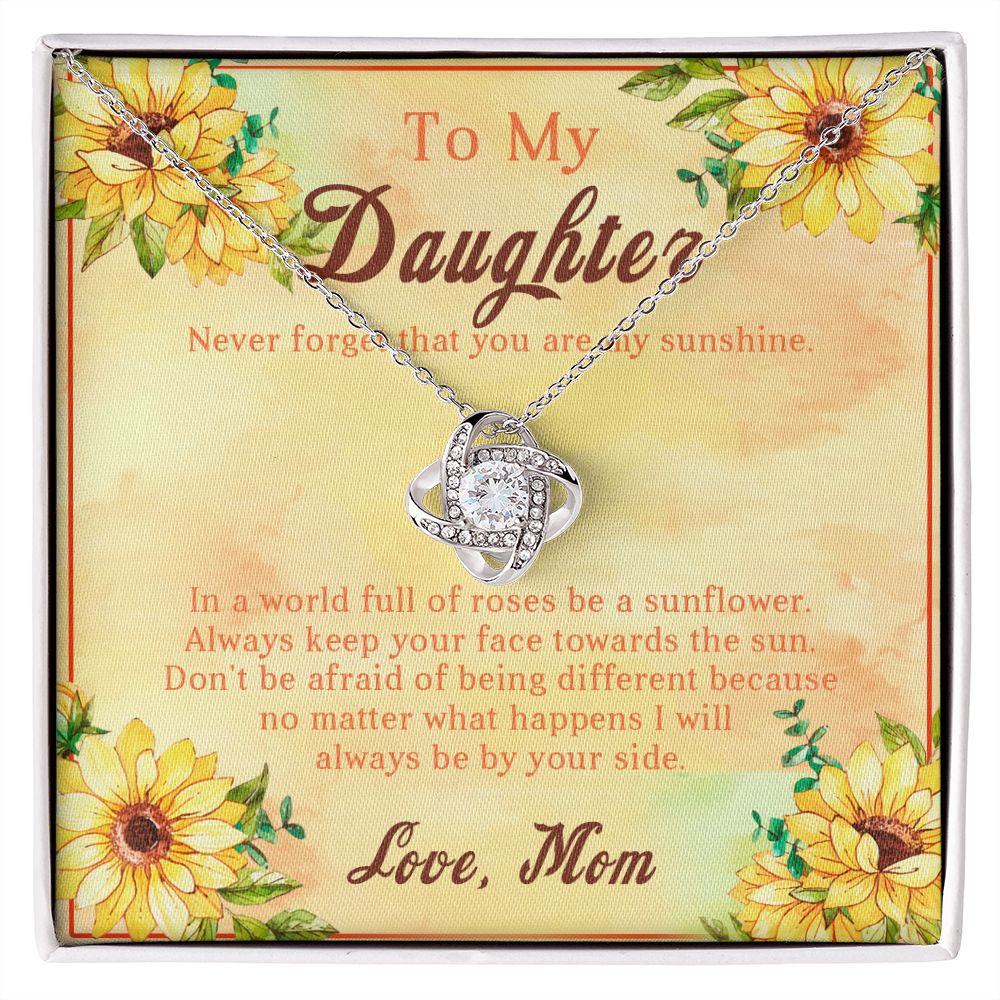 107A Sunflower Necklace, To My Daughter Necklace, Necklace Gift From Mom, Xmas Gift