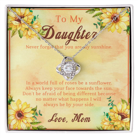 107A Sunflower Necklace, To My Daughter Necklace, Necklace Gift From Mom, Xmas Gift