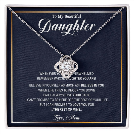 486A To My Daughter Necklace, Christmas Birthday Gift from Mom, I Love You Daughter