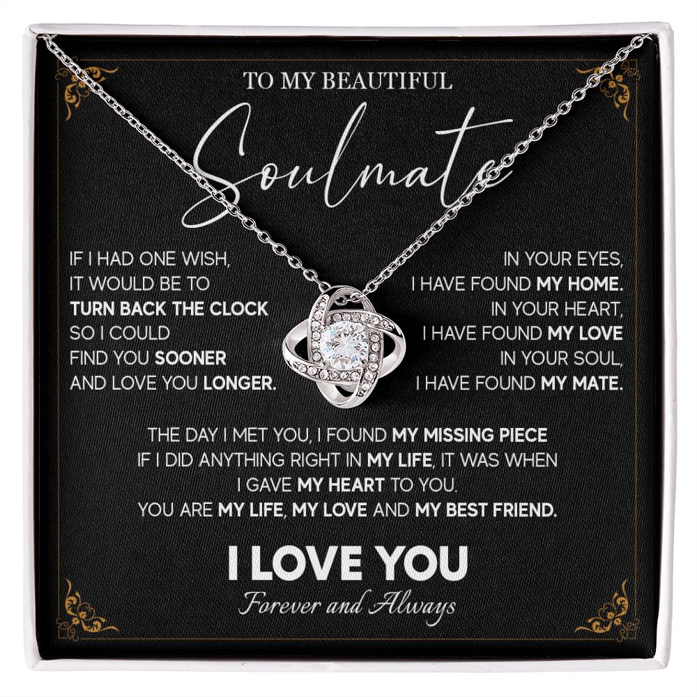 512A To My Beautiful Soulmate Necklace, Gift for Girlfriend, Wife, Anniversary Gift