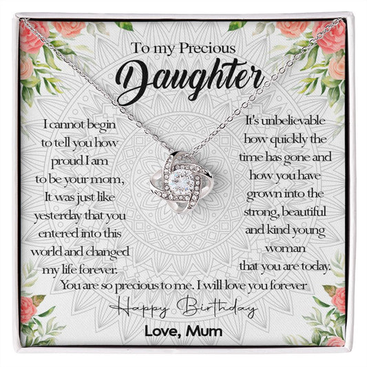 395A To My Daughter Precious Necklace, Birthday Gift Necklace From Mum, Necklace Gift