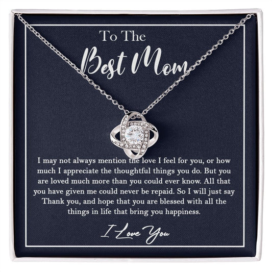 436A To My Best Mom Necklace, Gift For Mom from Son or Daughter, Birthday Xmas Gift
