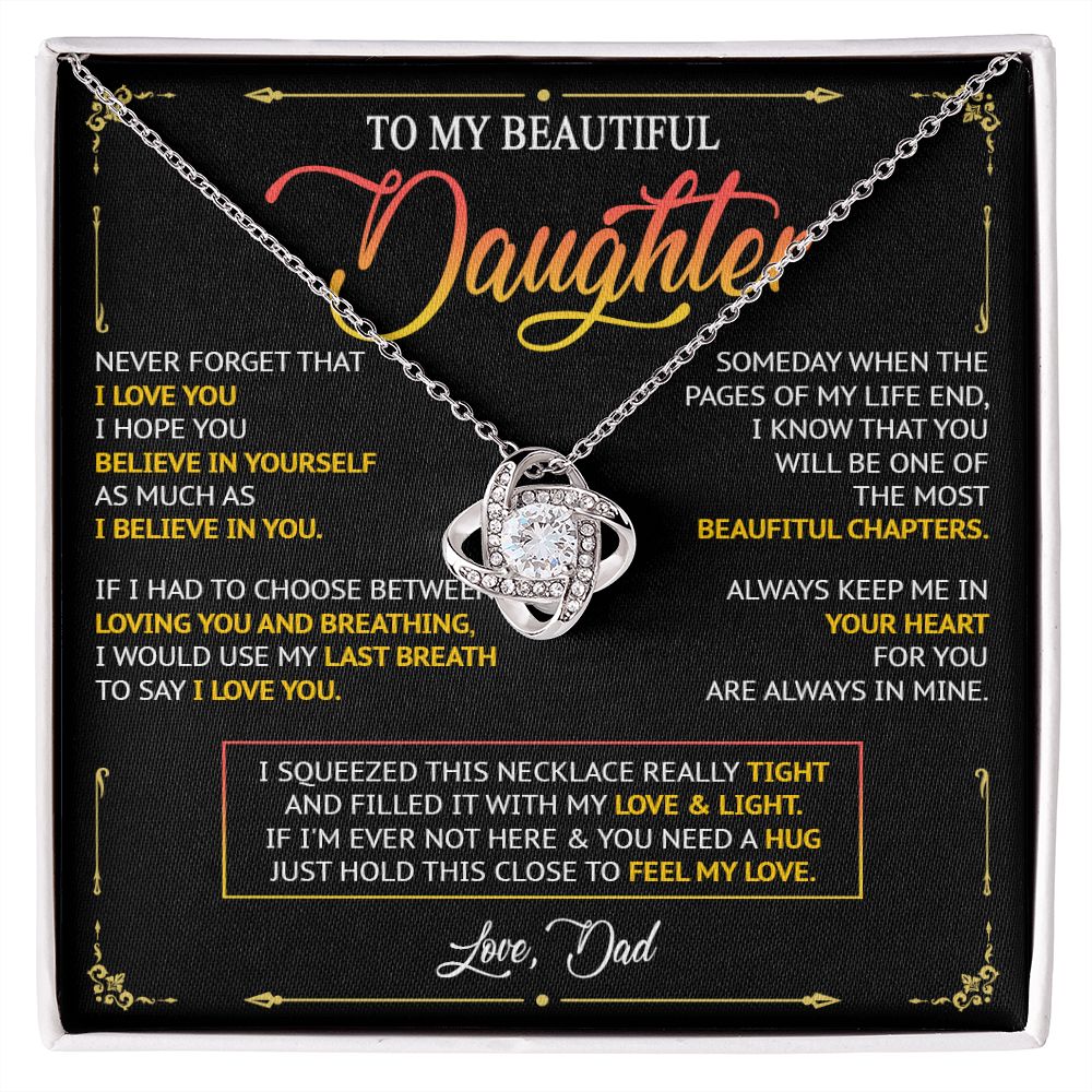 481A To My Daughter Necklace, Birthday Gift For Daughter From Dad, Women Jewelry Gift