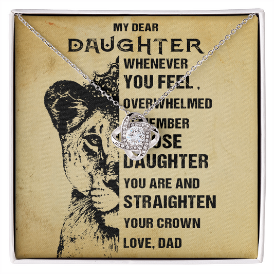 379A To My Daughter Necklace, Lion Necklace Gift Birthday, Necklace Gift From Dad
