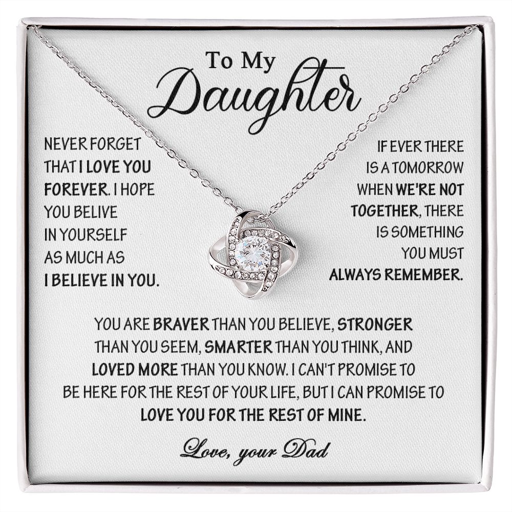 432A To My Daughter Necklace, Daughter Father Necklace, Gift Birthday, Xmas From Dad