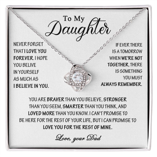 432A To My Daughter Necklace, Daughter Father Necklace, Gift Birthday, Xmas From Dad