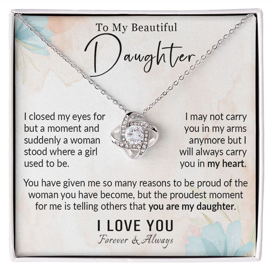 568A To My Daughter Necklace, Love Gift for Daughter from Dad, Daughter Necklace