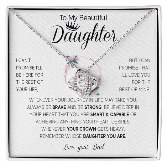 565A To My Daughter Necklace, Daughter Birthday Gifts For Daughter from Dad, Father
