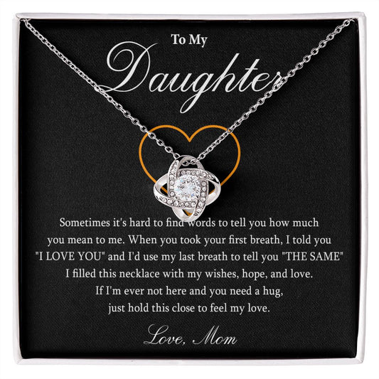 570A To My Daughter Necklace, Gift For Daughter From Mom, Daughter Mother Necklace