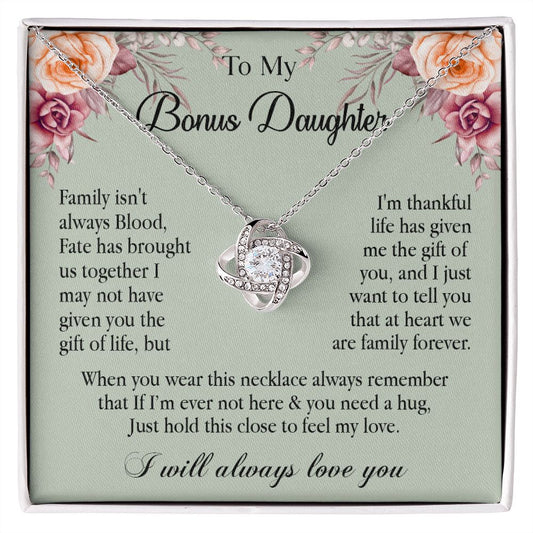 632A To My Bonus Daughter Necklace, Gift Birthday, Gift Ideas, Daughter Necklace