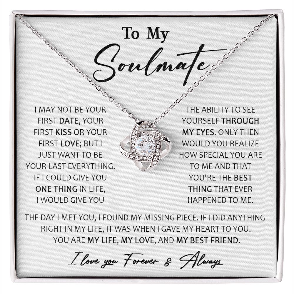 457A To My Soulmate Necklace, Birthday, Xmas Gift For Wife, Girlfriend From Husband