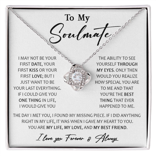 457A To My Soulmate Necklace, Birthday, Xmas Gift For Wife, Girlfriend From Husband