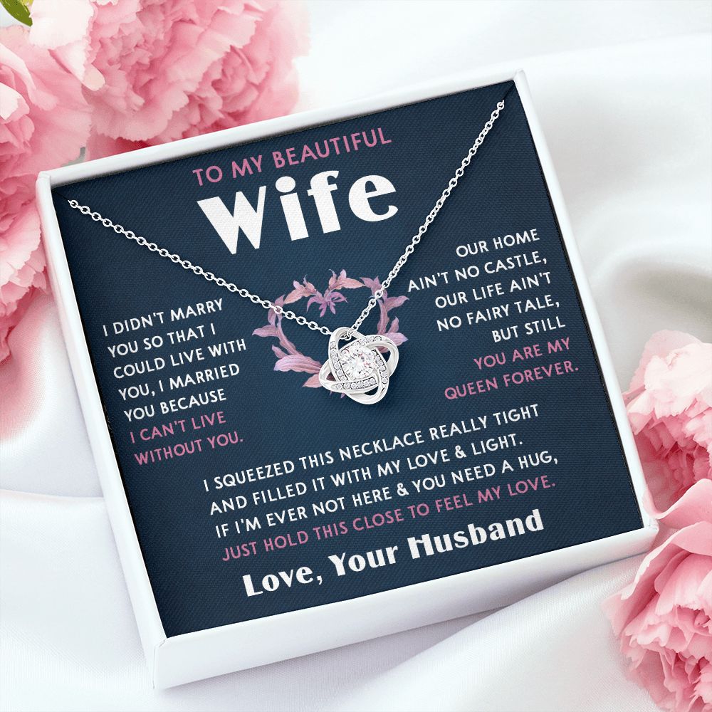 423A To My Beautiful Wife Necklace, Wife Necklace Gift from Husband, Mothers Day Gift