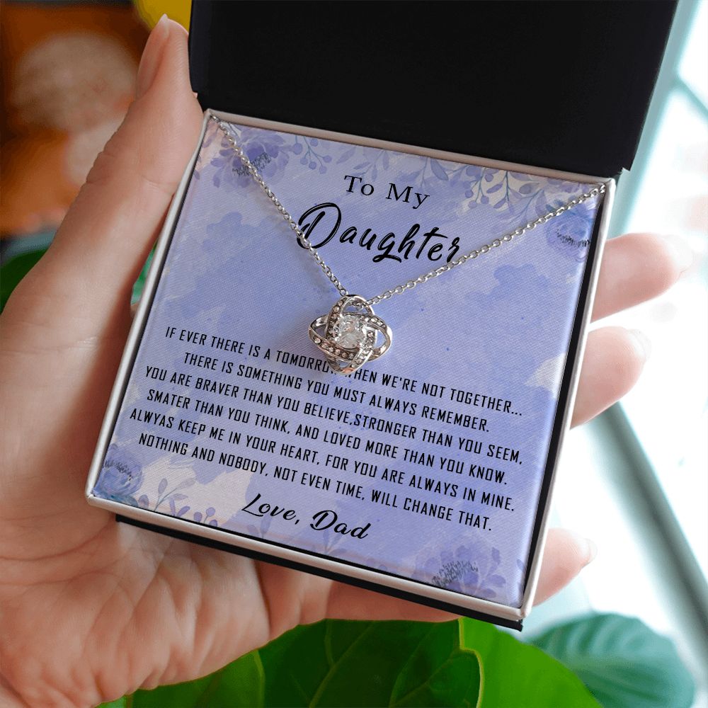 100A To My Daughter Necklace From Dad Father You're Braver Stronger Smarter Daughter