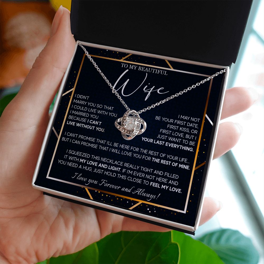 491A To My Beautiful Wife Necklace From Husband, Jewelry For Women, Birthday Gifts