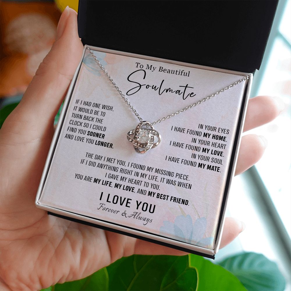 562A To my Soulmate Necklace, Birthday Gifts for Her, Love Gifts for Wife Girlfriend
