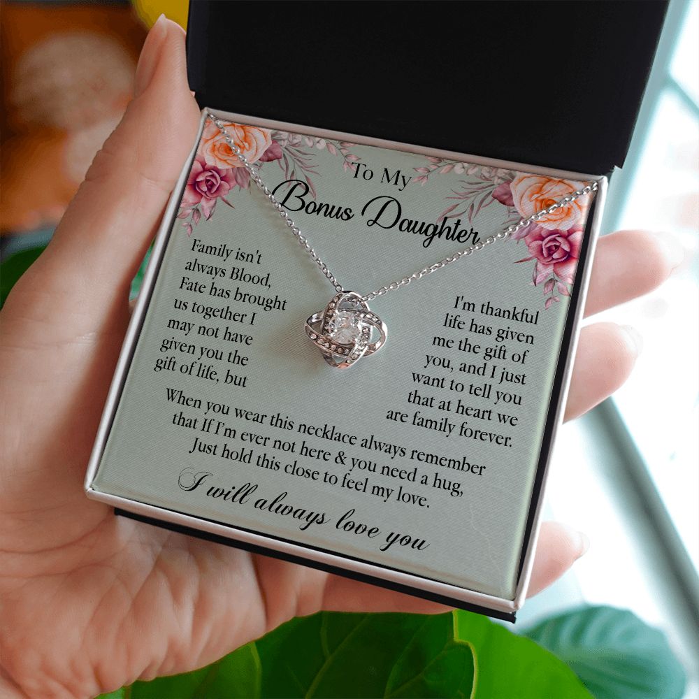 632A To My Bonus Daughter Necklace, Gift Birthday, Gift Ideas, Daughter Necklace
