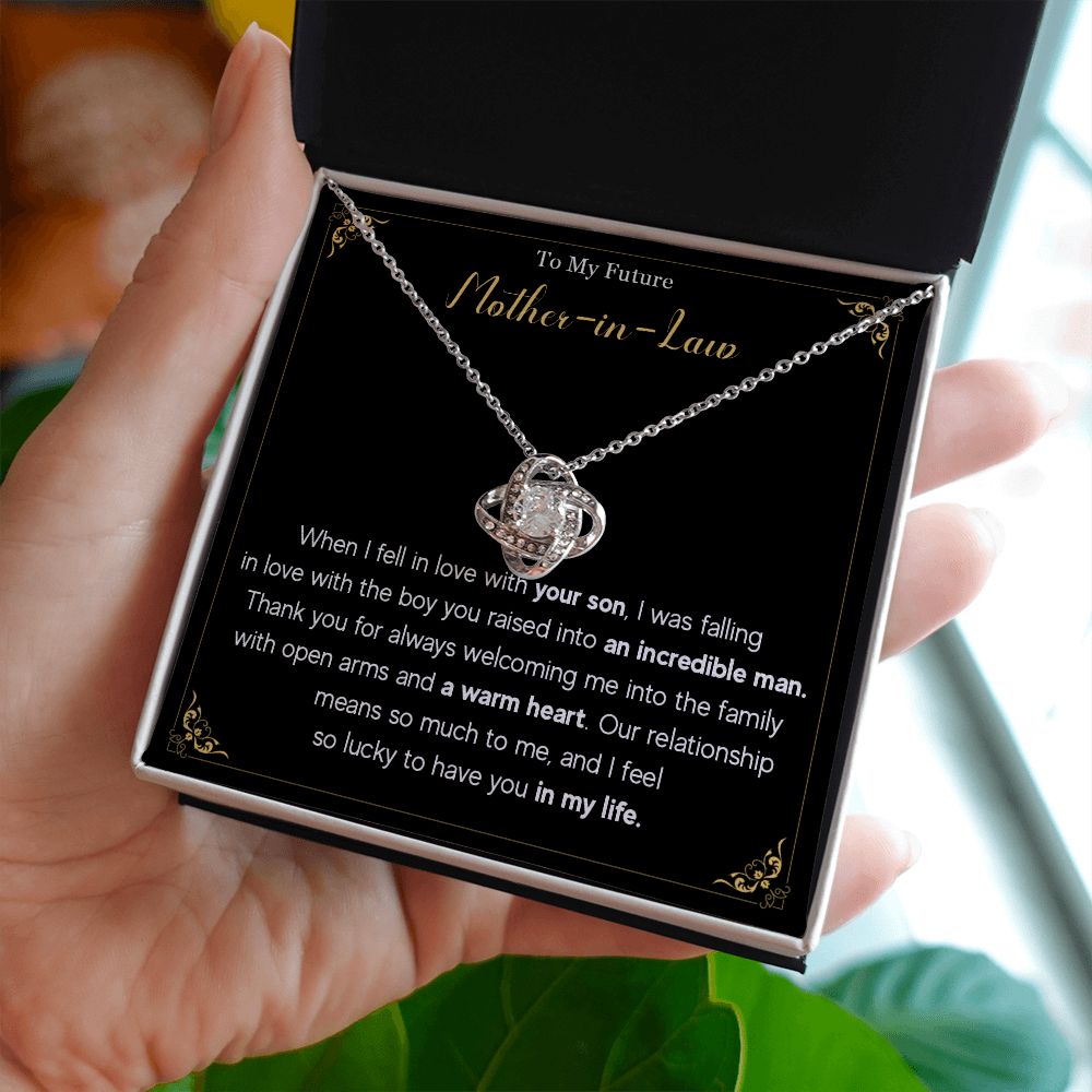 580A To My Future Mom-In-Law Necklace Knot Pendant Thank You Gifts For Mother In Law