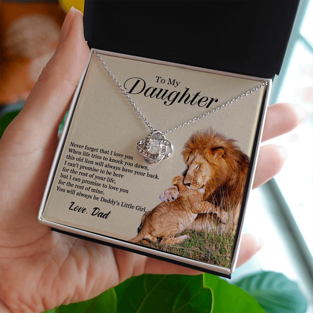 448A To My Daughter Necklace, Xmas Gift For Daughter From Dad, Daughter Father Lion.