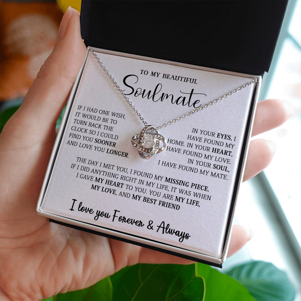 458A To My Soulmate Necklace,Birthday Gift For Wife Girlfriend From Husband,Xmas Gift