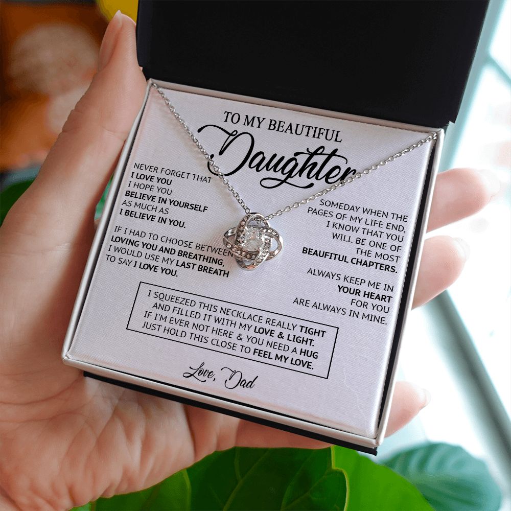 479A To My Daughter Necklace, Birthday Gift For Daughter From Dad, Xmas Gifts for Her