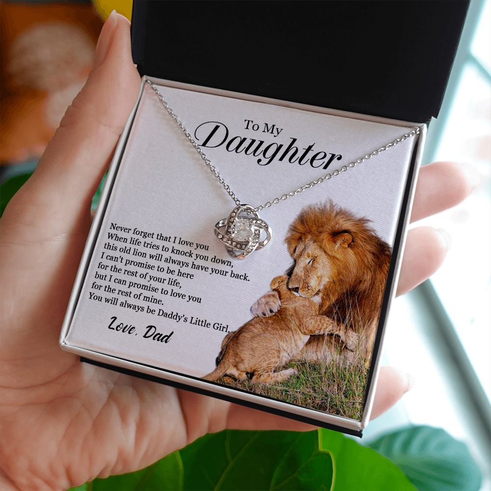 447A To My Daughter Necklace, Gift For Daughter From Dad, Daughter Father Lion