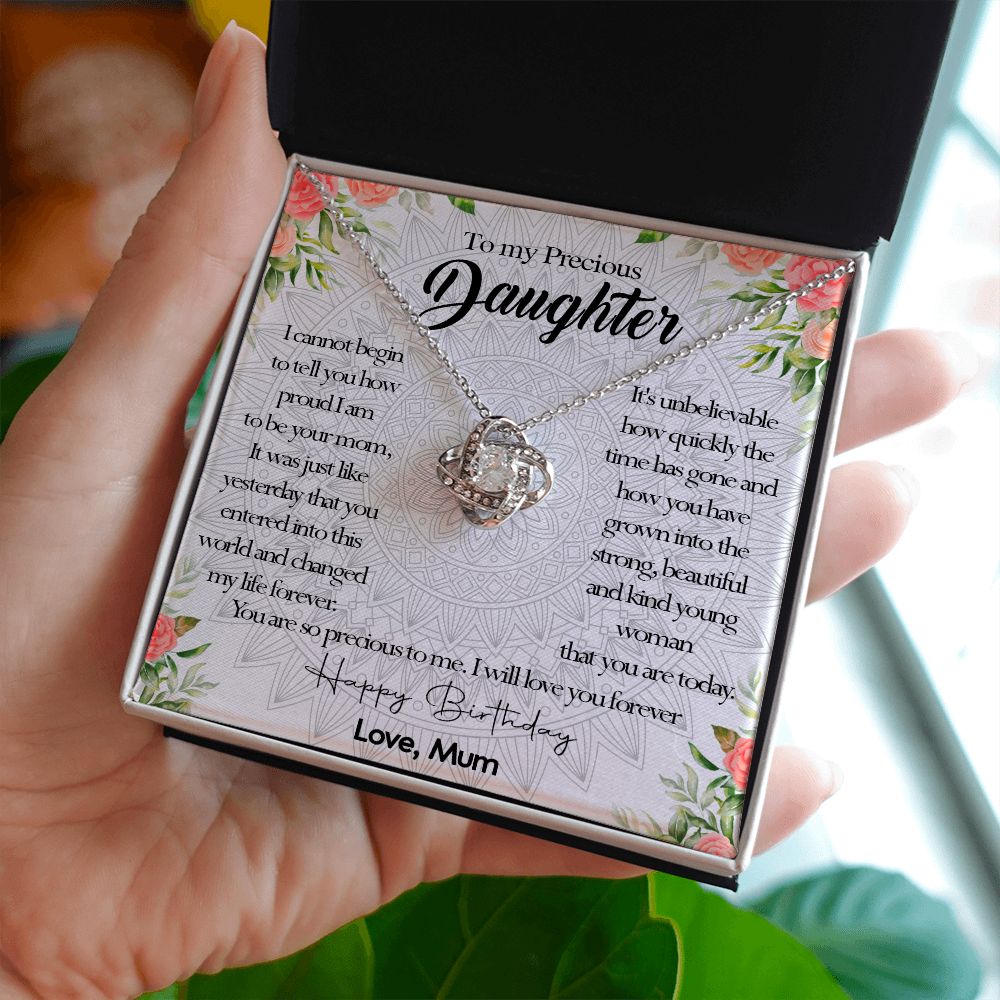 395A To My Daughter Precious Necklace, Birthday Gift Necklace From Mum, Necklace Gift