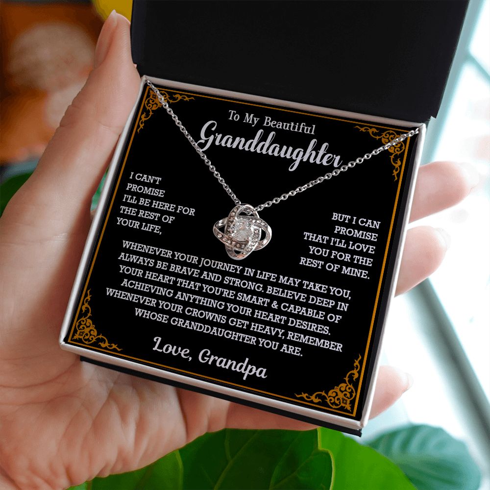 614A To My Granddaughter Necklace, Xmas Birthday Gift For Granddaughter From Grandpa
