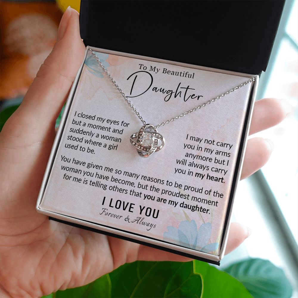 568A To My Daughter Necklace, Love Gift for Daughter from Dad, Daughter Necklace