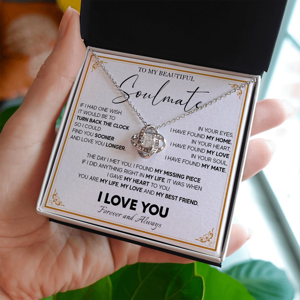 511A To My Beautiful Soulmate Necklace, Gift for Wife, Girlfriend, Anniversary Gift