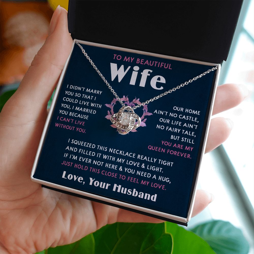423A To My Beautiful Wife Necklace, Wife Necklace Gift from Husband, Mothers Day Gift