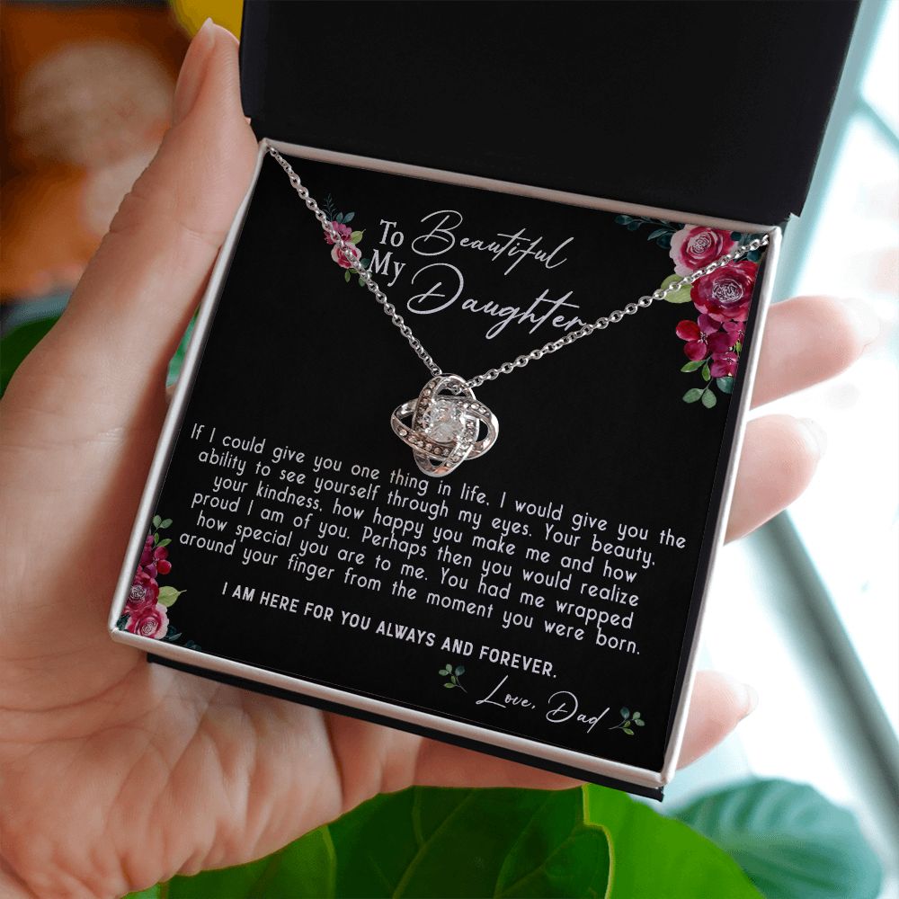 119A Daughter Necklace, To My Beautiful Daughter Necklace Gift From Dad, Xmas Gift