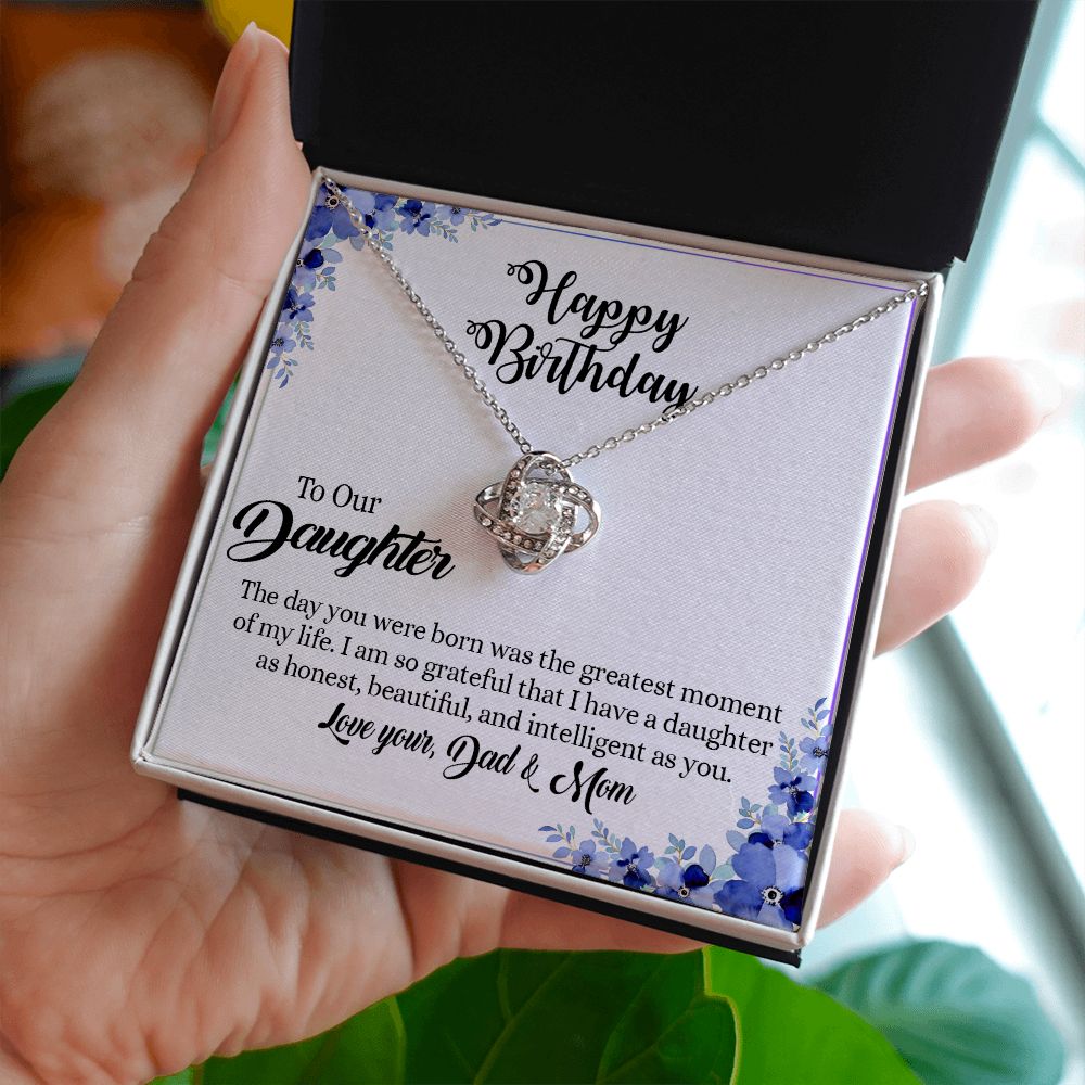 394A To My Daughter Necklace, Xmas Birthday Gift For Daughter From Dad & Mom