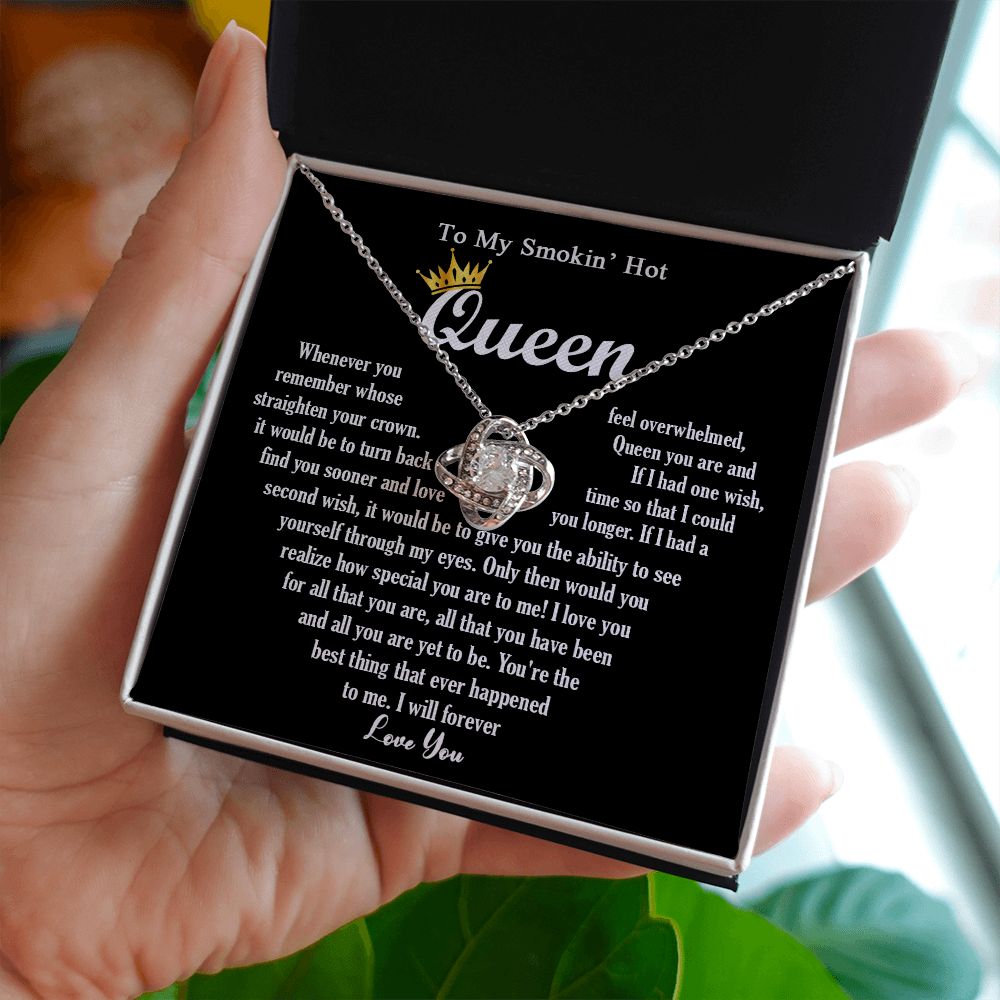 444A To My Smokin Hot Queen Crown Necklace Gift For Wife Soulmate Valentines Day Gift