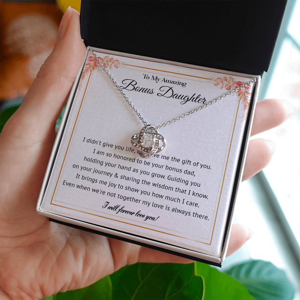 578A To My Bonus Daughter Necklace, Gift For Daughter Necklace, Bonus Daughter Gifts