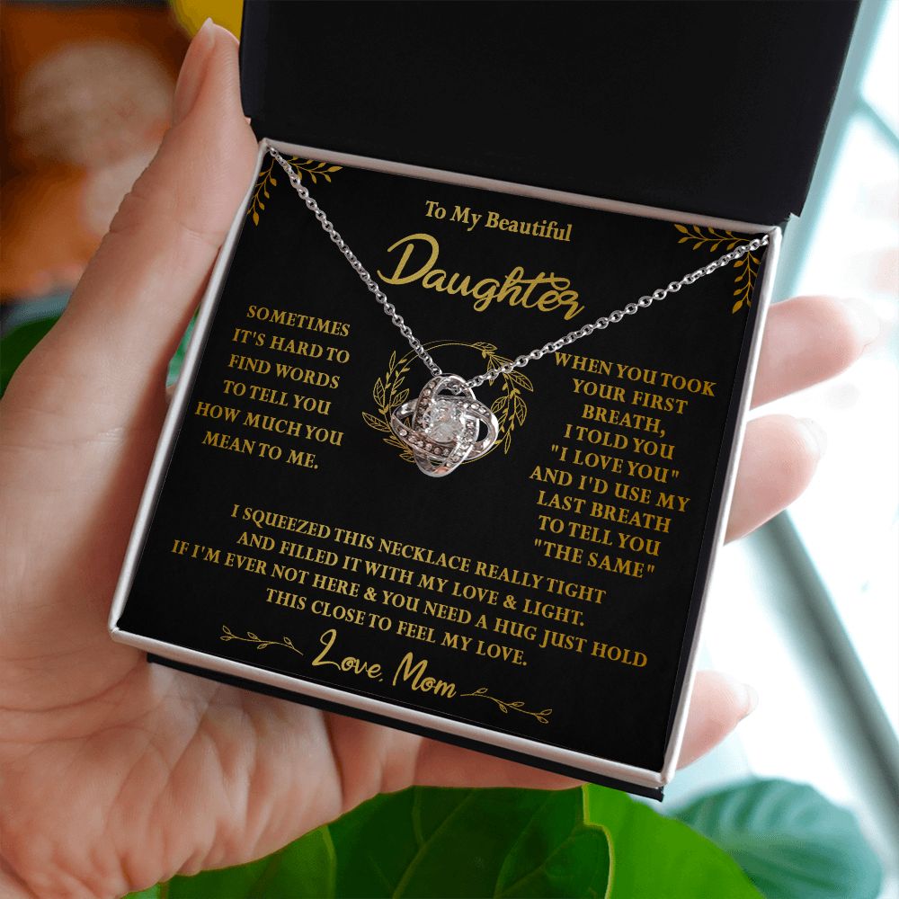 118A To My Beautiful Daughter Necklace,Gift For Daughter From Mom, Xmas Birthday Gift