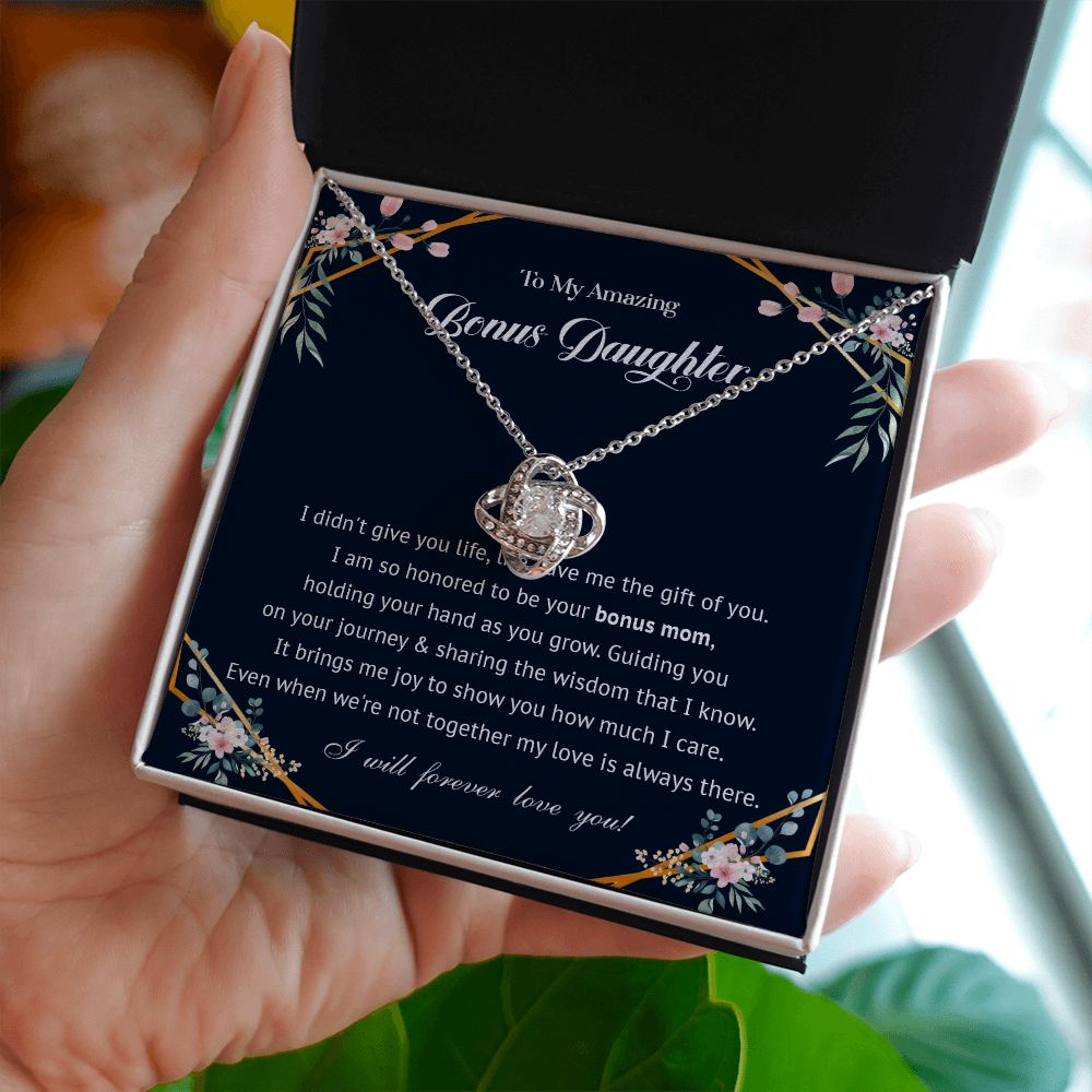 576A To My Bonus Daughter Necklace, Bonus Daughter Gift From Stepmom, Birthday Gifts