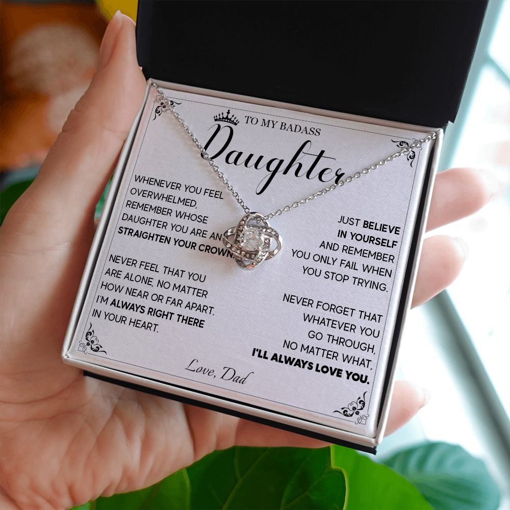 514A To My Badass Daughter Necklace, Birthday Gift For Daughter From Dad, Anniversary