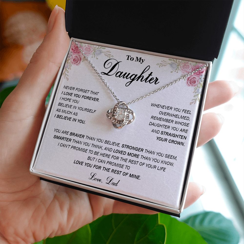 590A To My Daughter Necklace, Daughter Gift From Dad, Mom, Daughter Father Necklace