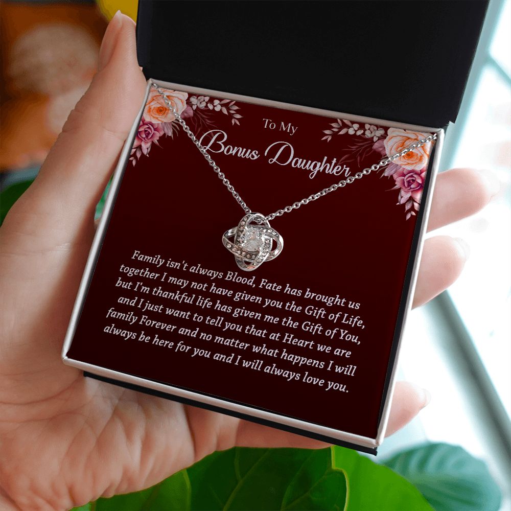 631A To My Bonus Daughter Necklace, Best Birthday Christmas Gift, Bonus Daughter Gift