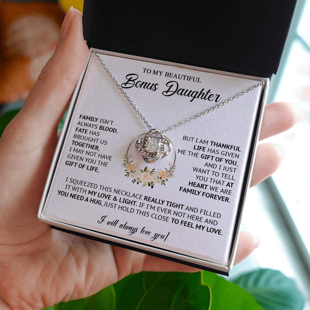 585A Bonus Daughter Necklace, Birthday Gift for Daughter from Dad Mom, Step Daughter