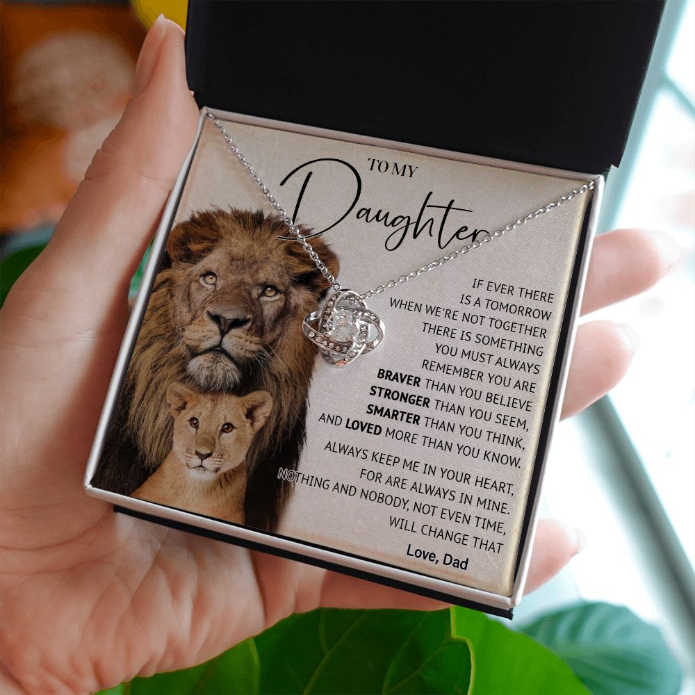 506A To My Daughter Necklace, Gift For Daughter From Dad, Lion Father Gift, Love Gift
