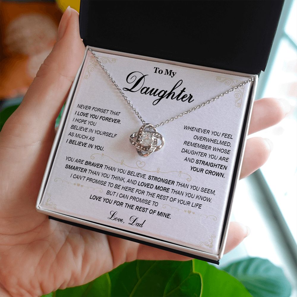 589A To My Daughter Necklace, Daughter Father Necklace, Daughter Gift From Dad, Mom