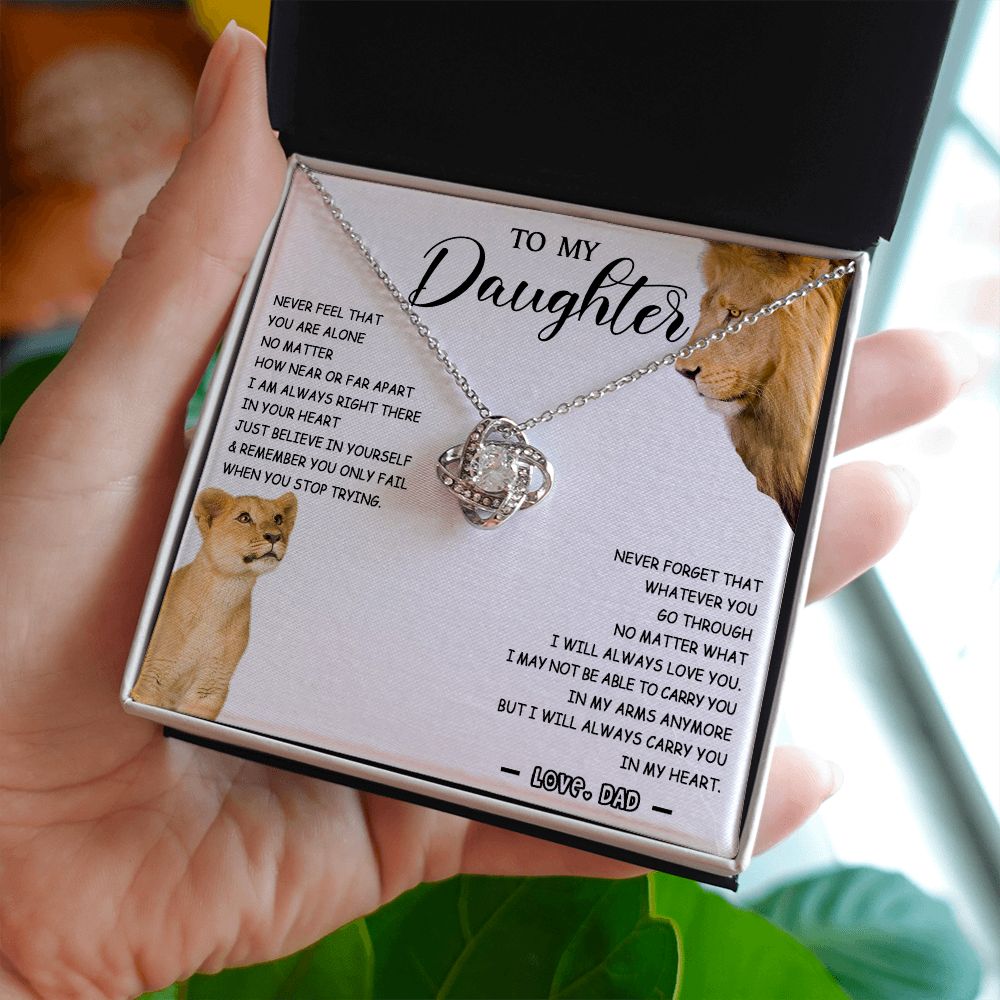 477A To My Daughter Necklace Father to Daughter Birthday Christmas Gift from Lion Dad